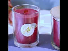 Cam Kavanoz Kokulu Mum 380g Ahşap Kapaklı Balmumu Ağırlığı