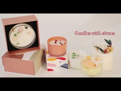 Taş Mumlu Çevre Dostu 65g Soya Balmumu Amber Cam Mum