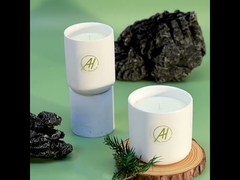 400g Ücretsiz Örnek Beyaz Metal Kapaklı Seramik Kavanoz Kokulu Mum 10*10cm