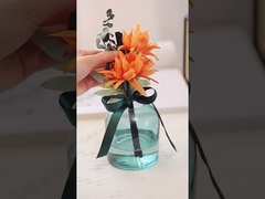 AROMA HOME Çiçek Fiber Çubuk Cam Şişe 400ml Hediye Kutusu ile Yuvarlak Kamış Difüzör