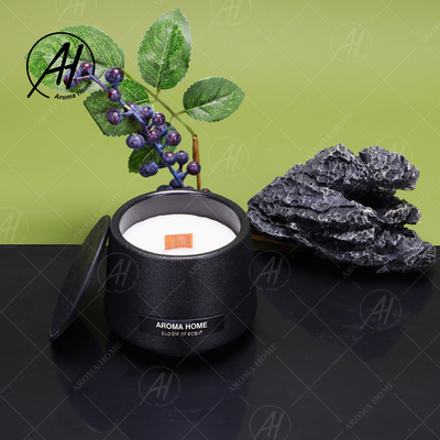 Siyah Mat Cam Kavanoz Soya Balmumu Kokulu Aroma Ev Mumları Özel Özel Etiket