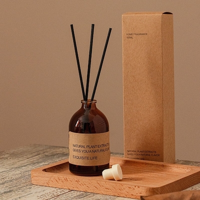 Aromaterapi Cam Şişe Kahverengi Parfüm 100ml Lüks Reed Difüzör