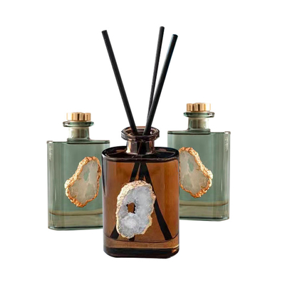 AROMA HOME Amber Kristal Esansiyel Yağı Reed Difüzör Setleri 180ml Yatak Odası İçin