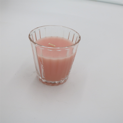 Ev Kokusu için ODM 4oz Doğal Pembe Cam Kavanoz Kokulu Mum