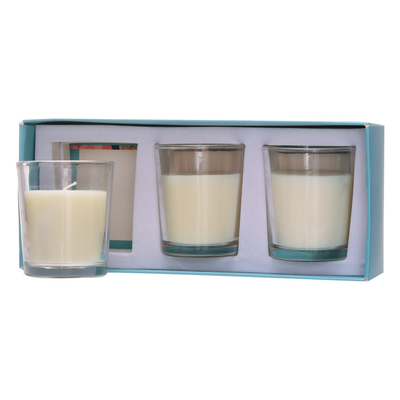 Aroma Ev Özel Aromaterapi Cam Kavanoz Mum Beyaz 70g * 3 Düğün Doğum Günü için