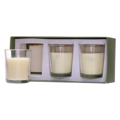 Aroma Ev Özel Aromaterapi Cam Kavanoz Mum Beyaz 70g * 3 Düğün Doğum Günü için
