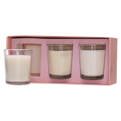 Aroma Ev Özel Aromaterapi Cam Kavanoz Mum Beyaz 70g * 3 Düğün Doğum Günü için