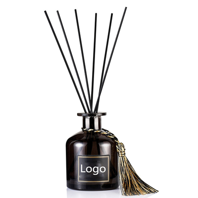 Ahşap Kapaklı Parfüm Rattan Siyah Kamış Difüzör Şişe 50ml Çubuklu