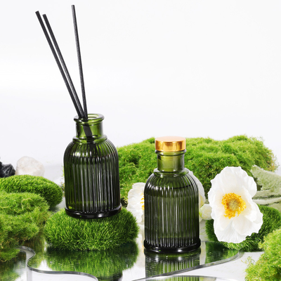 Altın Metal Kapaklı Bahçe Parfüm Cam Şişe Reed Difüzör Özel Etiket 100ml