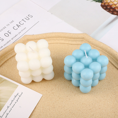 AROMA HOME Küp Top Şekli Macarons Renkli Kokulu Düğün İçin Oymalı Mumlar