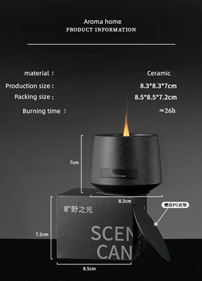 AROMA EV Toptan Özel Ev Dekoratif Siyah Ahşap Fitil Buzlu Yaratıcı Seramik Metal Kapaklı Kokulu Mumlar