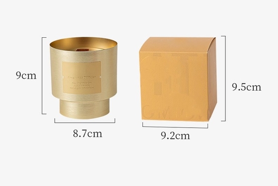 AROMA EV Özel Benzersiz Özel Etiket Ahşap Fitil Lüks Soya Balmumu Sevgililer Günü Hediyesi Için Altın Kaplama Metal Kavanozlar Mum