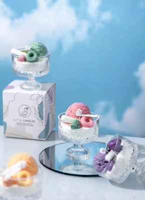 AROMA EV Toptan Ev Dekorasyonu Için Benzersiz Dondurma Kokulu Mum El Yapımı Cam soya mumu Mumlar Yılbaşı Hediyeleri