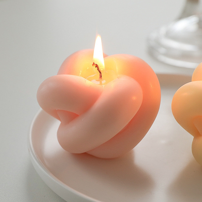 AROMA EV El Yapımı Ev Dekorasyon Sevimli Küçük Büküm Sihirli Top Düğüm Şekli Koku Soya Balmumu Oyma Mum