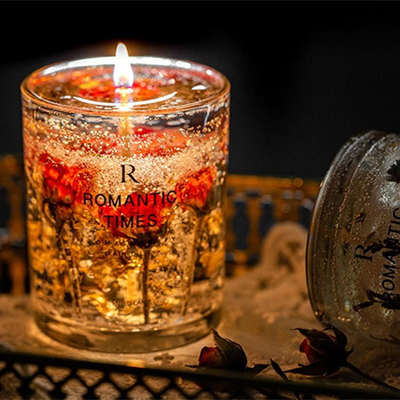 AROMA EV Dekor Çiçek Kokulu Jöle Kokulu Mum Lüks Özel Etiket Jel Soya Balmumu Cam Kavanozda Kokulu Mum