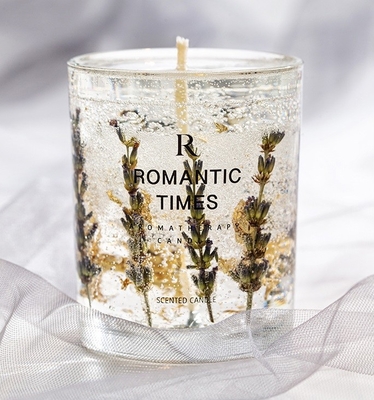 AROMA EV Dekor Çiçek Kokulu Jöle Kokulu Mum Lüks Özel Etiket Jel Soya Balmumu Cam Kavanozda Kokulu Mum