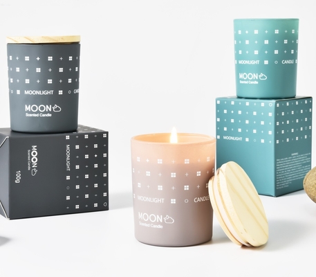 AROMA EV Doğal Noel Yaygın Olarak Kullanılan Degrade İskandinav Tarzı Soya Balmumu Cam Kavanoz Katlanır Kutu ile Kokulu Mum
