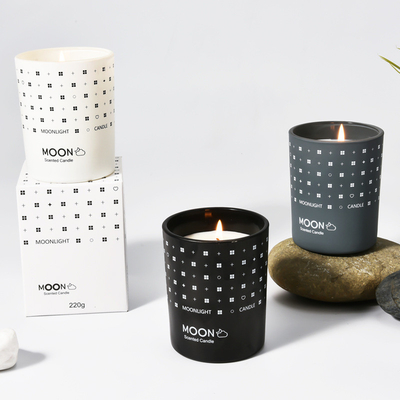AROMA EV Doğal Noel Yaygın Olarak Kullanılan Degrade İskandinav Tarzı Soya Balmumu Cam Kavanoz Katlanır Kutu ile Kokulu Mum
