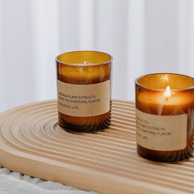 AROMA EV Fabrika Doğrudan Kahverengi Cam Soya Balmumu Aromaterapi Dumansız Koku Sağlık Süs Hediye Kokulu Mum
