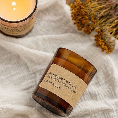 AROMA EV Fabrika Doğrudan Kahverengi Cam Soya Balmumu Aromaterapi Dumansız Koku Sağlık Süs Hediye Kokulu Mum