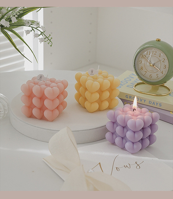 AROMA EV INS OEM Rubik Geometrik Küp Aromaterapi soya balmumu küp kabarcık mum ev dekorasyon için kokulu mumlar