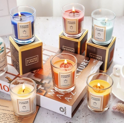 AROMA EV Lüks Özel Etiket Özel Aromaterapi Nordic Ins Koku Kokulu Soya Balmumu Şeffaf Kavanoz Hediye Kutusu Ile Mumlar