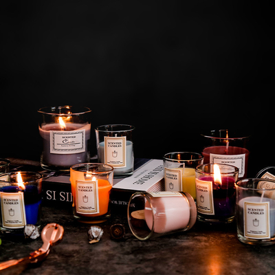 AROMA EV Lüks Özel Etiket Özel Aromaterapi Nordic Ins Koku Kokulu Soya Balmumu Şeffaf Kavanoz Hediye Kutusu Ile Mumlar