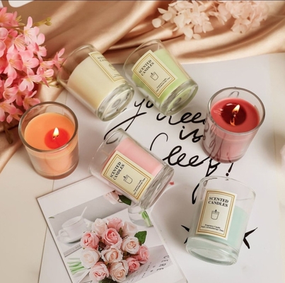AROMA EV Lüks Özel Etiket Özel Aromaterapi Nordic Ins Koku Kokulu Soya Balmumu Şeffaf Kavanoz Hediye Kutusu Ile Mumlar