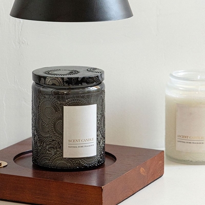 AROMA HOME Organik Benzersiz Kabartmalı Cam Kavanoz Hediye Kutulu Kokulu Mumlar