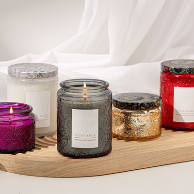 AROMA HOME Organik Benzersiz Kabartmalı Cam Kavanoz Hediye Kutulu Kokulu Mumlar
