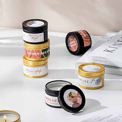 AROMA HOME Özelleştirilmiş Mini Siyah ve Altın Renk Hediye Seti 5 Koku Ev Kokusu Kokulu Soya Balmumu Mum