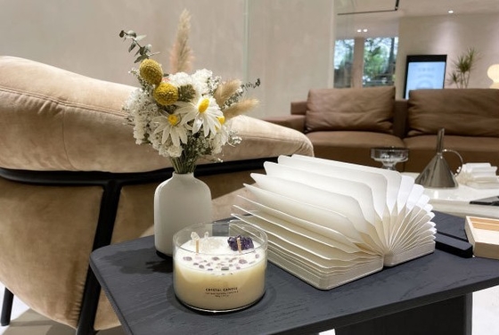 AROMA HOME Özel Logo Soya Mum Kristal Taş Mumlar Büyük Kokulu 10 OZ