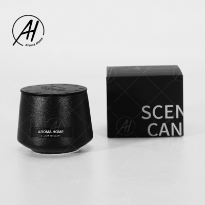 Siyah Mat Cam Kavanoz Soya Balmumu Kokulu Aroma Ev Mumları Özel Özel Etiket
