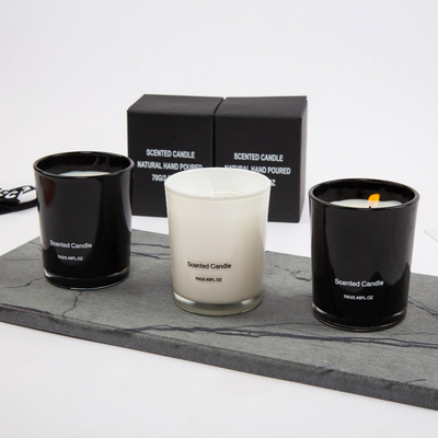 AROMA HOME Üst Düzey Cam Kavanoz Mumlar 2.5OZ 7.6OZ 10OZ Siyah Beyaz Kokulu