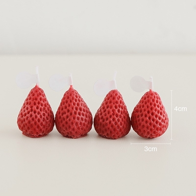 Kırmızı Pembe Çilek Soya Balmumu Oymalı Mum Aromalı Ev Kokulu Handmad