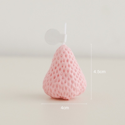 Kırmızı Pembe Çilek Soya Balmumu Oymalı Mum Aromalı Ev Kokulu Handmad