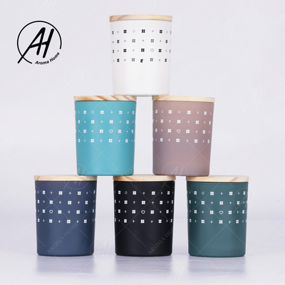 AROMA HOME Cam Kavanoz Ahşap Kapak Dumansız Soya Balmumu Mum Özel Etiket 5.5 OZ 7 OZ 8 OZ