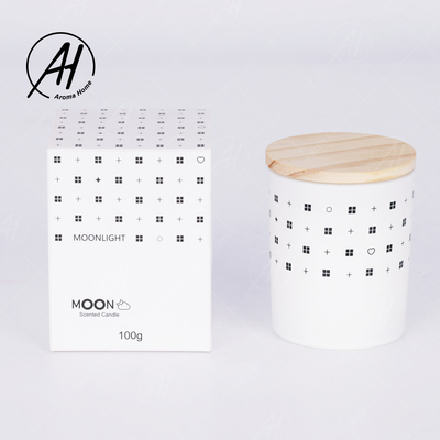 AROMA HOME Cam Kavanoz Ahşap Kapak Dumansız Soya Balmumu Mum Özel Etiket 5.5 OZ 7 OZ 8 OZ