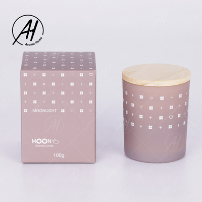 AROMA HOME Cam Kavanoz Ahşap Kapak Dumansız Soya Balmumu Mum Özel Etiket 5.5 OZ 7 OZ 8 OZ