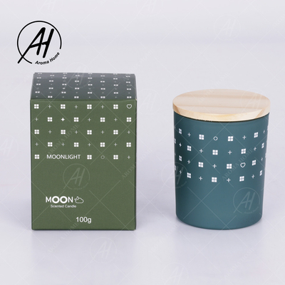 AROMA HOME Cam Kavanoz Ahşap Kapak Dumansız Soya Balmumu Mum Özel Etiket 5.5 OZ 7 OZ 8 OZ