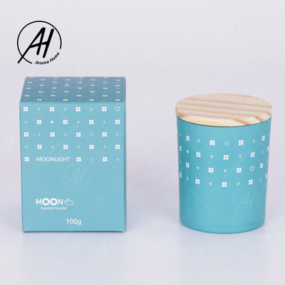AROMA HOME Cam Kavanoz Ahşap Kapak Dumansız Soya Balmumu Mum Özel Etiket 5.5 OZ 7 OZ 8 OZ