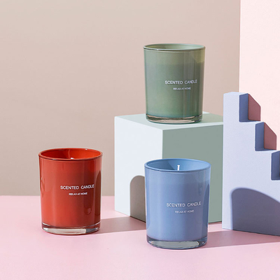 Aroma Home Özel Serigrafi Sprey Renk Soya Balmumu Cam Kutulu Kokulu Mum