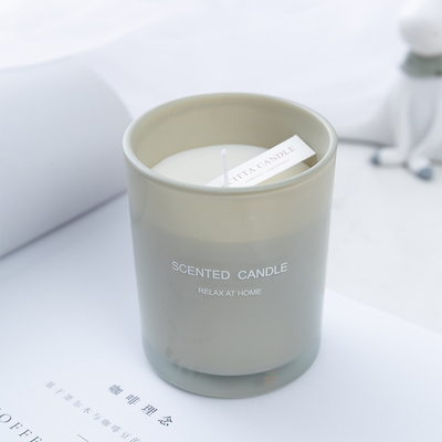 Aroma Home Özel Serigrafi Sprey Renk Soya Balmumu Cam Kutulu Kokulu Mum