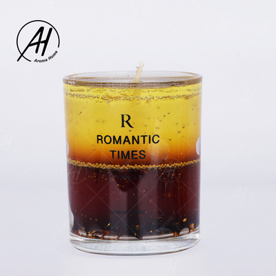 Düğün Romantik Gerçek Çiçek Cam Kavanoz Mumlar Soya Balmumu Kokulu Jöle 7 OZ 8 OZ