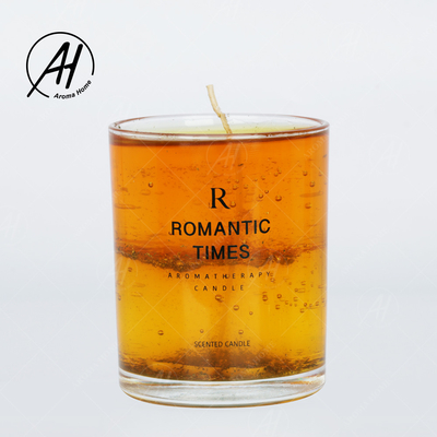 Düğün Romantik Gerçek Çiçek Cam Kavanoz Mumlar Soya Balmumu Kokulu Jöle 7 OZ 8 OZ
