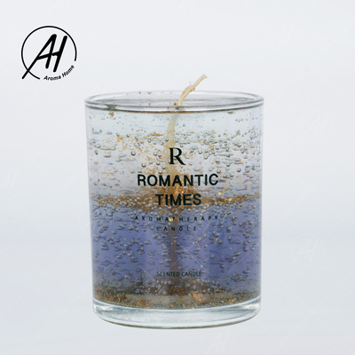 Düğün Romantik Gerçek Çiçek Cam Kavanoz Mumlar Soya Balmumu Kokulu Jöle 7 OZ 8 OZ