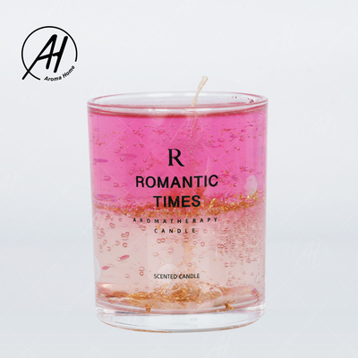 Düğün Romantik Gerçek Çiçek Cam Kavanoz Mumlar Soya Balmumu Kokulu Jöle 7 OZ 8 OZ