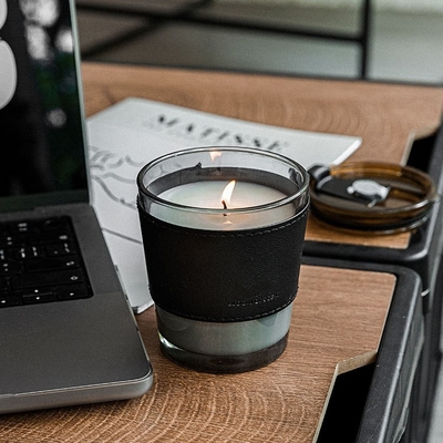 AROMA HOME Lüks Siyah Kahve Cam Kavanoz Soya Balmumu Kokulu Mumlar