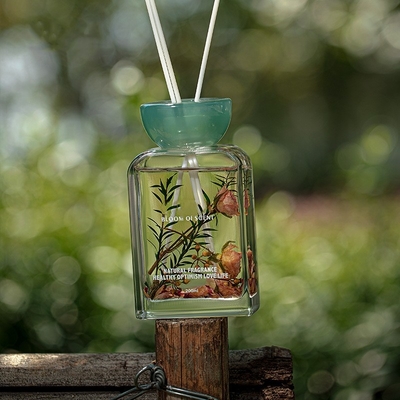 140ml Esansiyel Yağı Reçine Kapak Seti Çanta Gül Çiçeği ile Taze Parfüm Reed Difüzör
