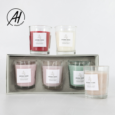 Aromaterapi Parti Mini Ev Cam Kavanoz Soya Balmumu Kokusu Mum Renkli Hediye Seti 5.5 OZ 3 ADET